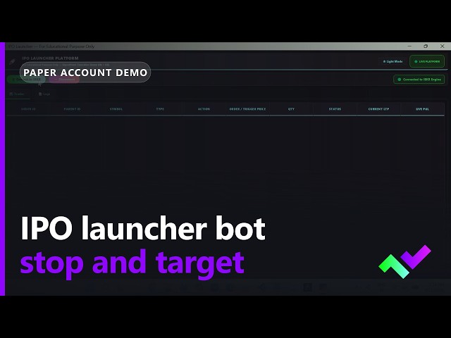 IPO launcher platform: automated entries with stop and target on IBKR (paper account)
