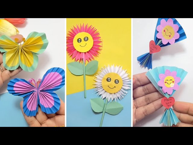 How to make easy paper craft easy | DIY Butterfly🦋 flower🌻 mini bouquet💐 easy craft ideas 💖