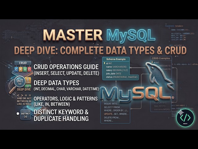 Master MySQL Tutorial : #3 Deep Dive into Data Types, CRUD Operations & Operators #learnmysql