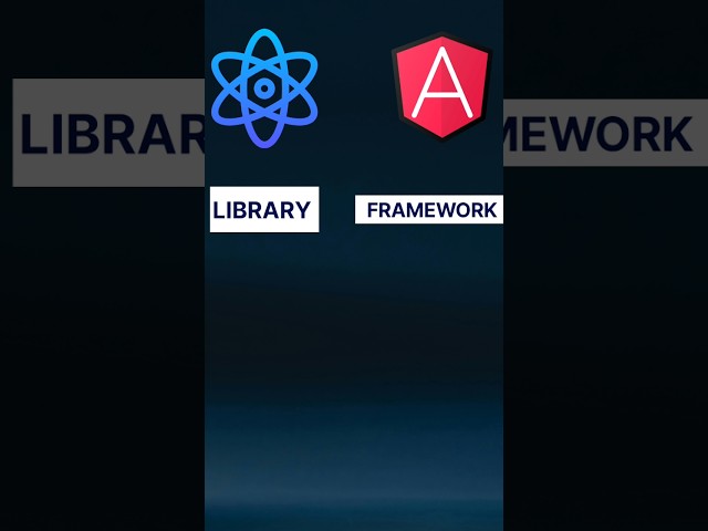 React js Vs Angular js..💻#library vs framework #shorts #react #angular #webdevelopment #frontend