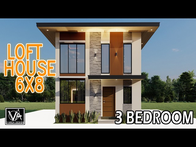 Modern Loft House Design 6x8 Meters 3 Bedrooms