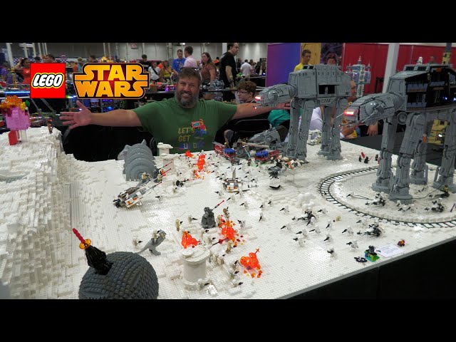 Huge LEGO Star Wars Hoth with Motorized Snowspeeder