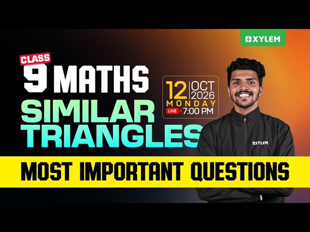 Class 9 Maths | Similar Triangles – Most Important Questions | Xylem Class 9
