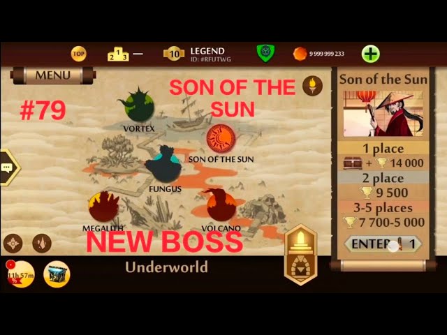 NEW BOSS SON OF THE SUN 🤡 || SHADOW FIGHT 2 UNDERWORLD || HINDI GAMEPLAY