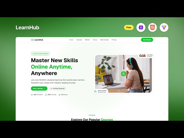 eLearning – Free Bootstrap 5 Educational Website Template | Bootstrap Template