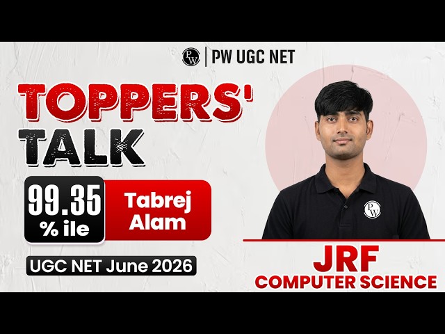 UGC NET Result 2026 | UGC NET Computer Science Topper Interview | Tabrej Alam (99.35 %ile, JRF)