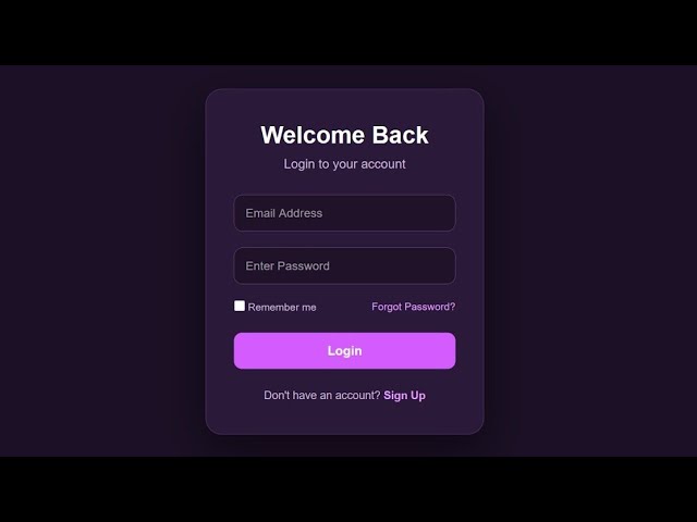 Login Form In HTML & CSS