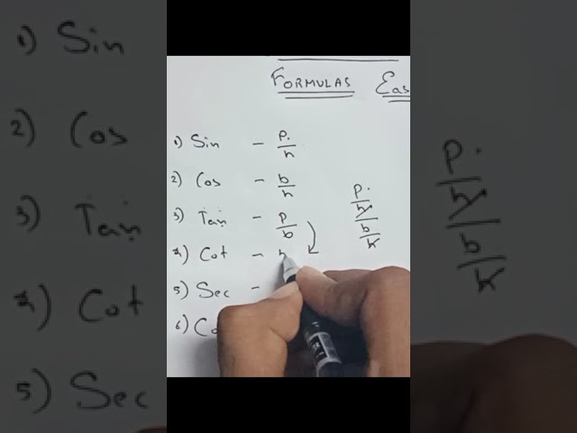 Trigonometry formula easy tricks class 10 || #shorts