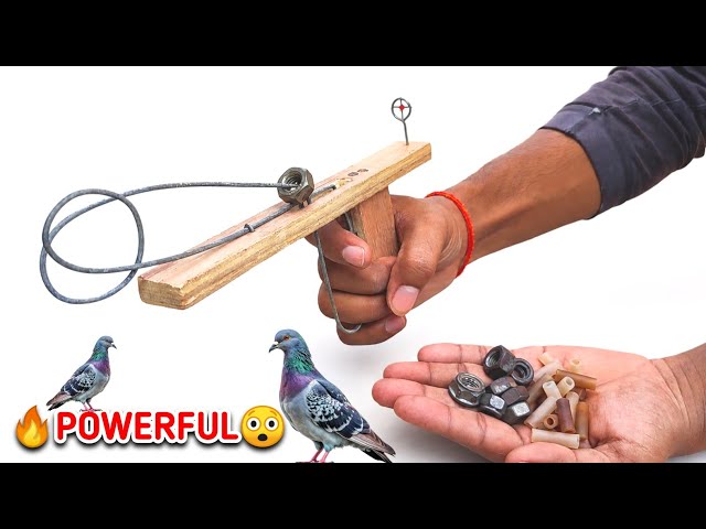 I Built A Powerful Slingshot From Wood & Wire | DIY Slingshot | Easy To Make At Home
