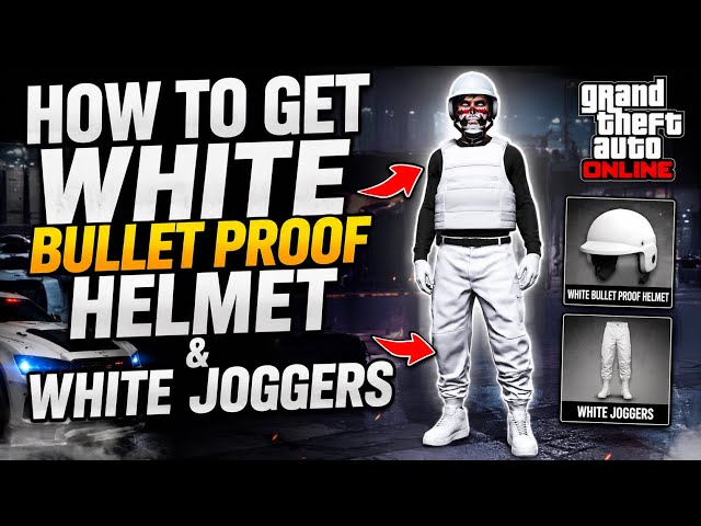 GTA 5 HOW TO GET WHITE JOGGERS AND WHITE COLORED BULLETPROOF HELMET! AFTER PATCH 1.73* | GTA Online