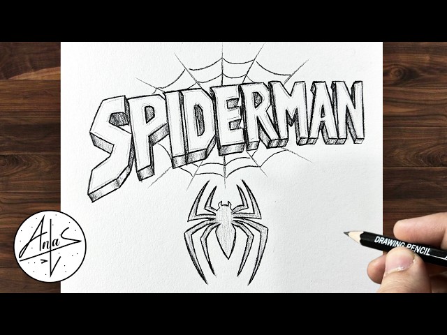 How to Draw Spider-Man Logo & 3D SPIDER-MAN Text | Easy Pencil Drawing Tutorial