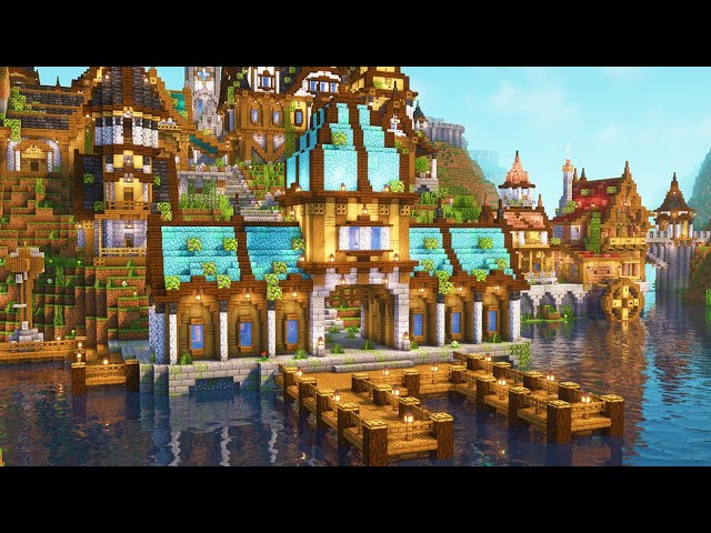 Minecraft | Medieval Harbor Tutorial (Feat. Two Very Lucky Villagers)