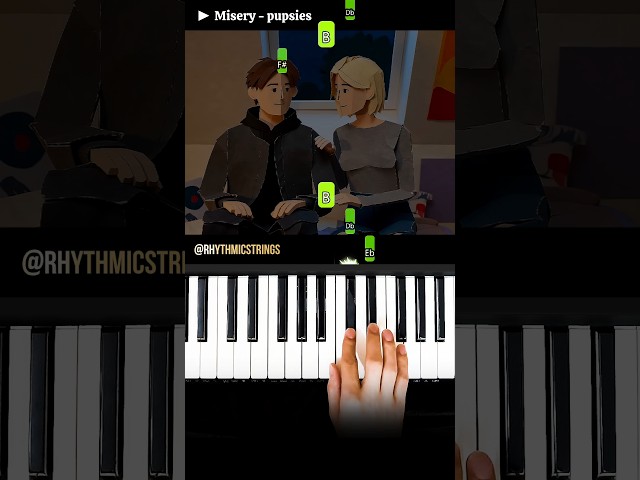 Misery - pupsies | Easy Piano Tutorial |  Viral Song #shorts #trending