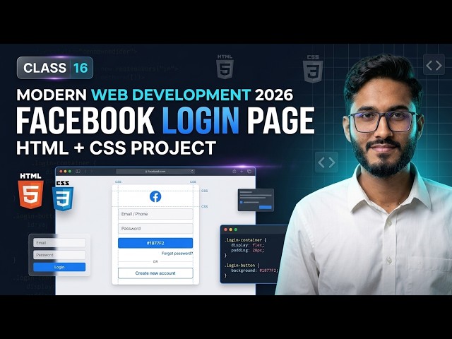 Facebook Login & Signup Page Using HTML & CSS | Project Class 16