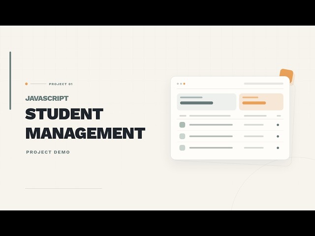 JavaScript Student Management System | Project Demo