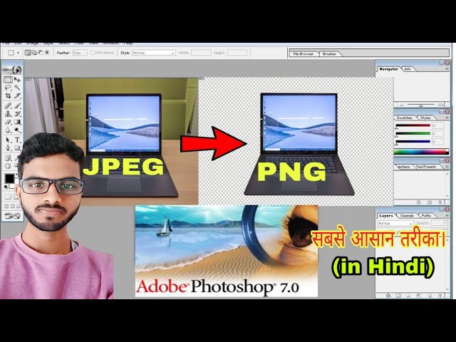 Transparent PNG कैसे बनाएं JPEG Image से | Photoshop Background Remove Tutorial