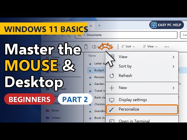 Windows 11 Basics, Part 2: How to Use the Mouse and Get Around the Desktop | Beginner Guide