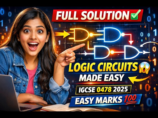 FULL SOLUTION Q6(a): Logic Expressions → Logic Circuits | IGCSE Computer Science 0478/22 2025