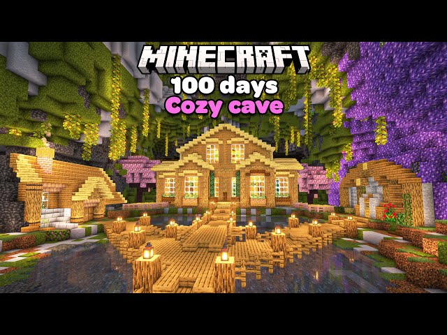 I Spent 100 Days in a ﻿Cozy Cave Only World in Minecraft