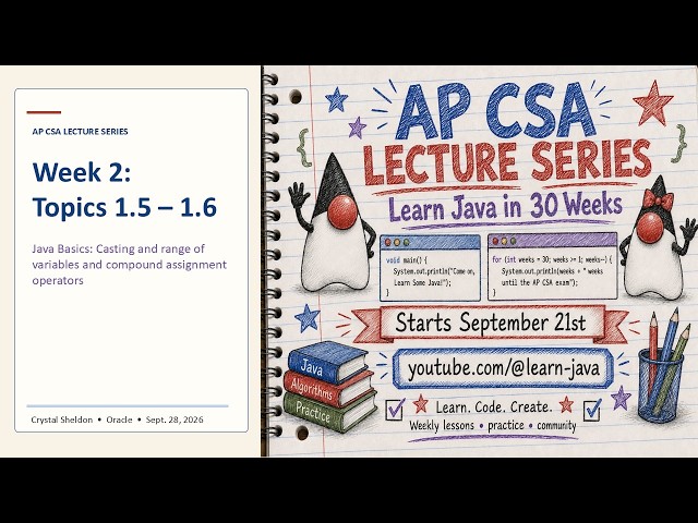 AP CSA in 30 Week: Week 2 - Topics 1.5 to 1.6