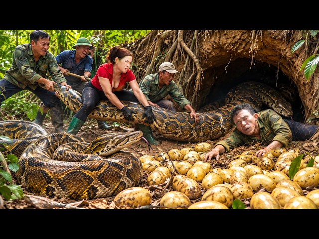 72 Hours Survival: GIANT PYTHON Guards Hundreds of Golden Eggs — Father Trapped in a Hidden Cave!