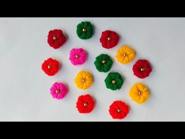 Amezing Flower Making Idea Using Pencil / Woolen Easy Flower / Amezing Trick With Pencil 