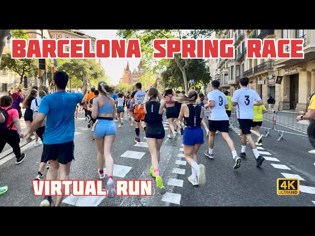 Virtual Run | Spring Running Race Barcelona | Treadmill Workout #083