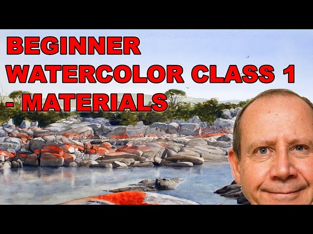 Beginner Watercolor Class 1 - Watercolour materials. Free watercolor painting course and tutorials.