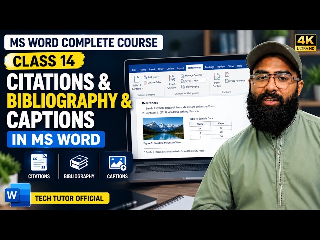 MS Word Complete Course Class 14 | Citations, Bibliography & Captions in MS Word - اردو/ हिंदी