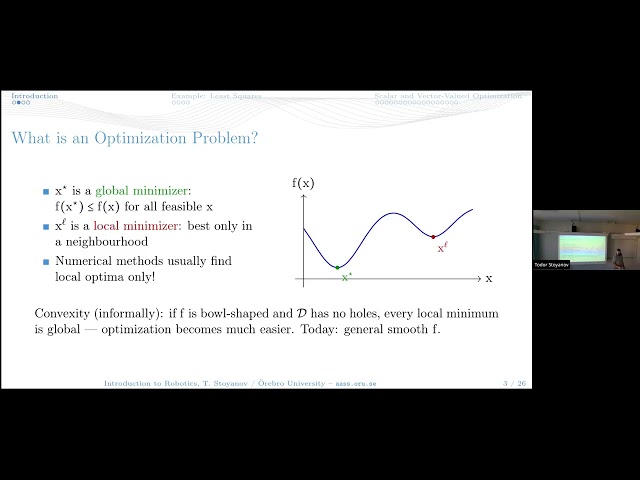 Introduction to Robotics: Lecture 5 (Optimization)