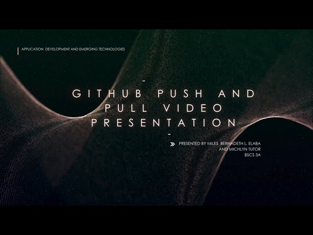 Github push and pull video tutorial.