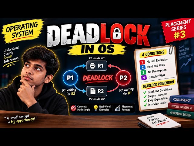 Deadlock in OS 🔥 4 Conditions & Deadlock Prevention Explained | Operating System Interview #os