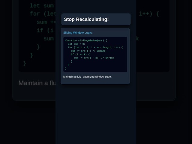 Stop Recalculating! Master Sliding Window Max Sum #Shorts