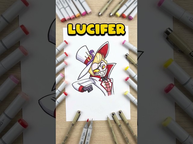 😈 Lucifer Morningstar from Hazbin Hotel 🔥👑 Demon Guide 🖤 #shorts #drawing #RavlykArt
