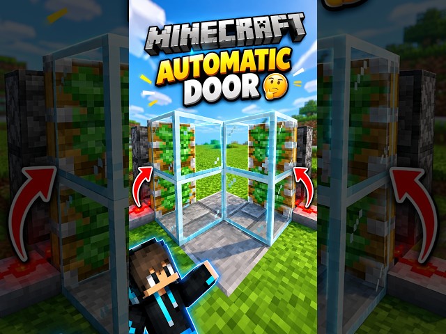 Minecraft Automatic Piston Door 🤯 | Easy Redstone Door!  #minecraft #shorts