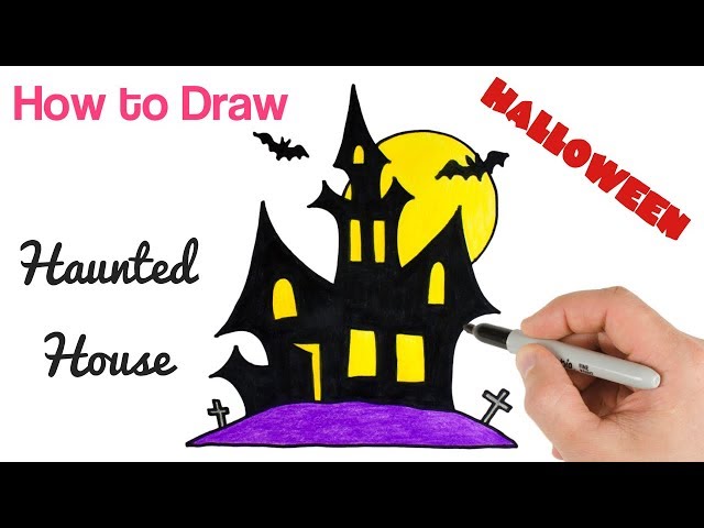 How to Draw a Haunted House | Drawings for Halloween