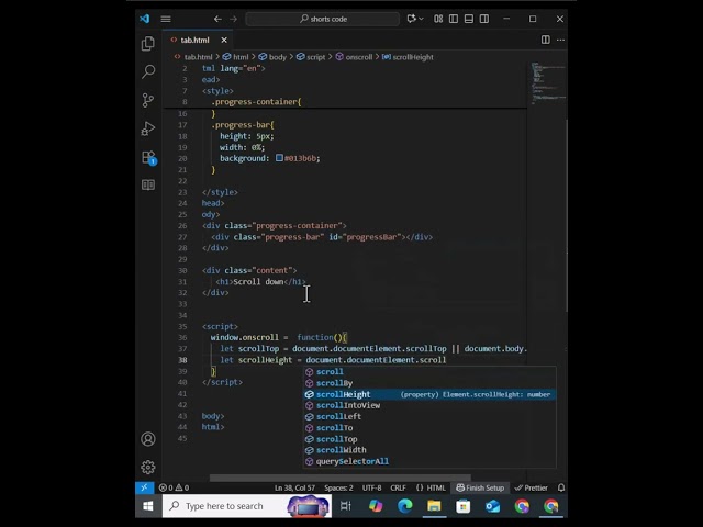 Scroll Progress Bar with JavaScript