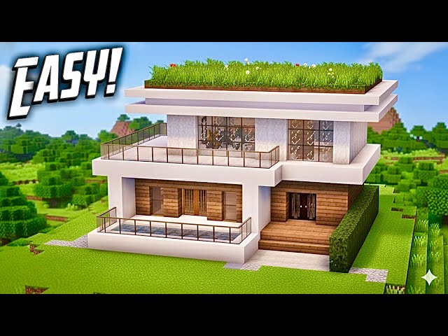 "I Built the Most EASY Modern House in Minecraft! (Tutorial)"