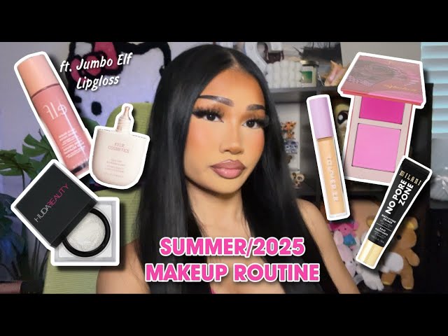 MY SUMMER/ 2025 MAKEUP ROUTINE ♡︎ UPDATED BROW TUTORIAL ♡︎ ft. Jumbo Elf Lipgloss