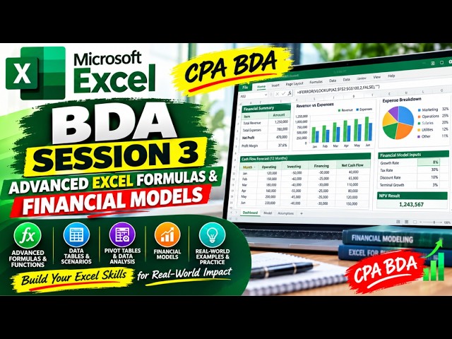 BDA Session 3: Advanced Excel Functions | SUMIFS, Pivot Tables, Data Table & Cell Referencing