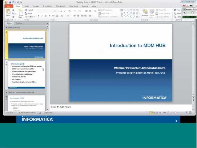 INFASupport Webinar recording "Introduction to Informatica MDM Hub and basic troubleshooting"