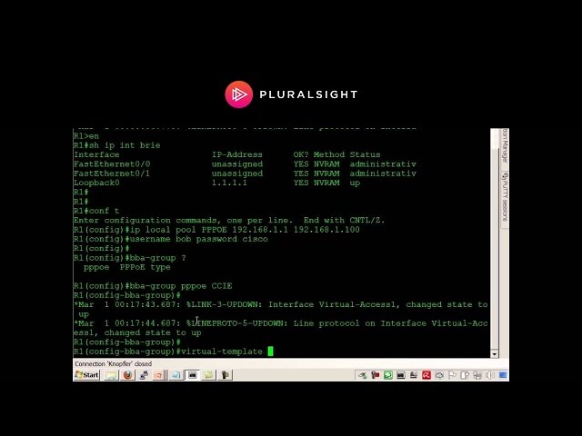 CCIE: Configure PPPoE (server side)