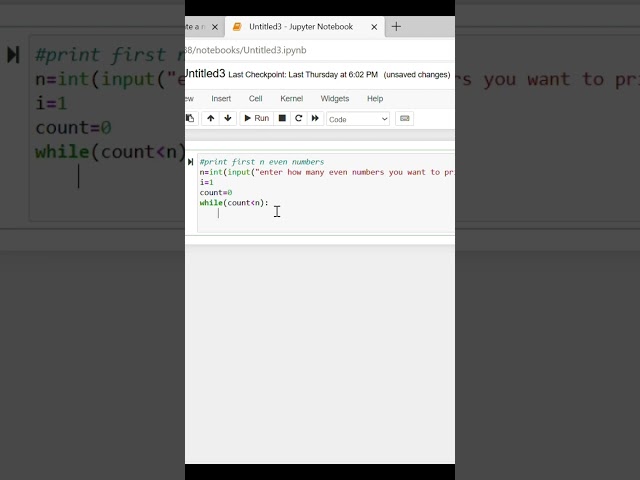 #print first n even numbers.... #coding #write #python #program #print #code
