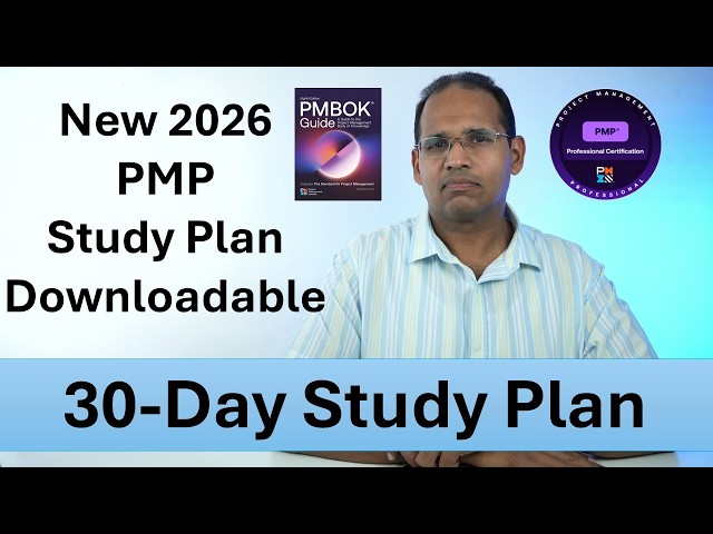 New 2026 PMP 30-Day Study Plan - Free Download