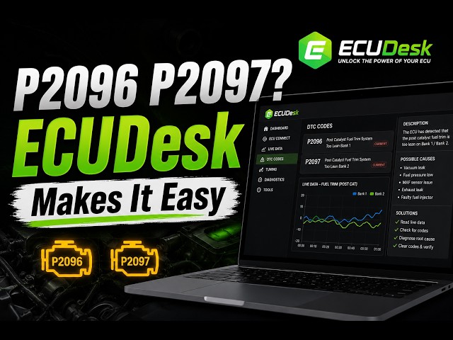 How to Fix P2096 & P2097 on Kia/Hyundai | Post Catalyst Fuel Trim Too Lean Repair #ecudesk
