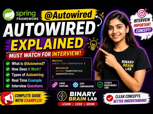 4-Spring @Autowired Explained in Telugu | with Real-Time Examples | Spring Boot Interview Questions