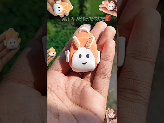 How to Make a Mini Clay Backpack 🎒 | Cute & Easy DIY #shorts #diy @AfriNahiD#art