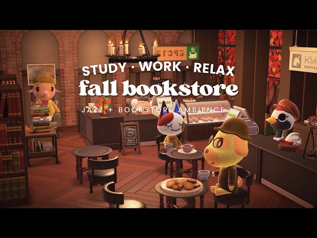 Cozy Fall Jazz Bookstore 🍂📚 1 Hour Jazz ☕ Café Ambience | Studying Music | Work Aid 🎧