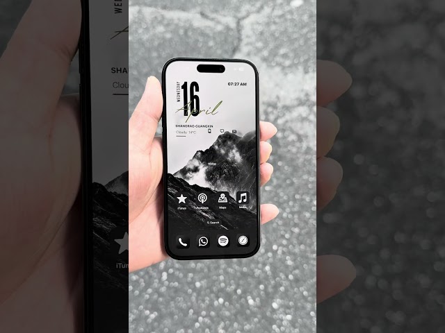 iPhone minimalist black & white mountain wallpaper #iphone #apple #shorts