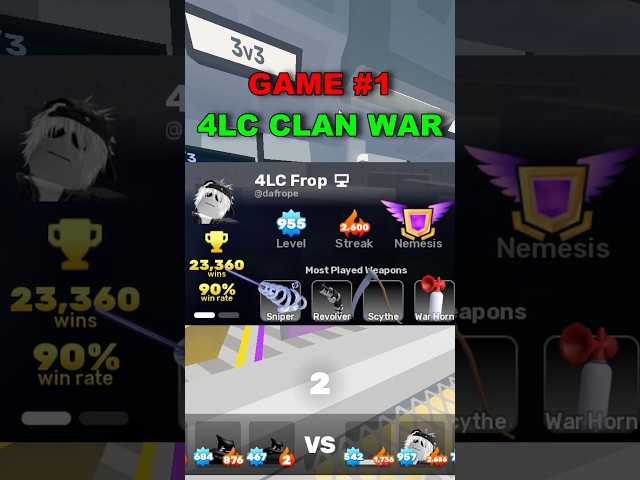 Game #1 Of The 4LC CLAN WAR #roblox #robloxpvp #robloxrivals